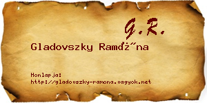 Gladovszky Ramóna névjegykártya